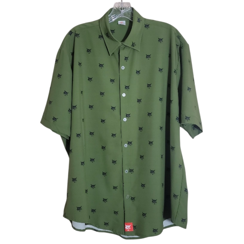 FPS Apparel men one touch animal print button down short sleeve shirt size 2X